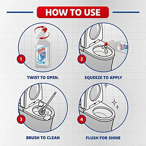 Harpic White & Shine Disinfectant Toilet Cleaner Bleach, 500 ml