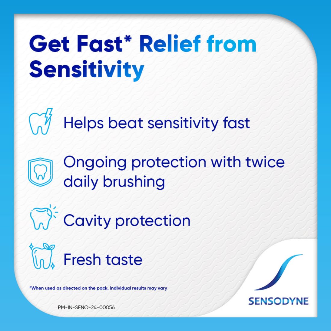 Sensodyne Toothpaste Rapid Relief | Fast Sensitivity Relief Tooth Paste Combo Pack - 160gm (80gm x 2) | Fresh Taste | Dentist Recommended