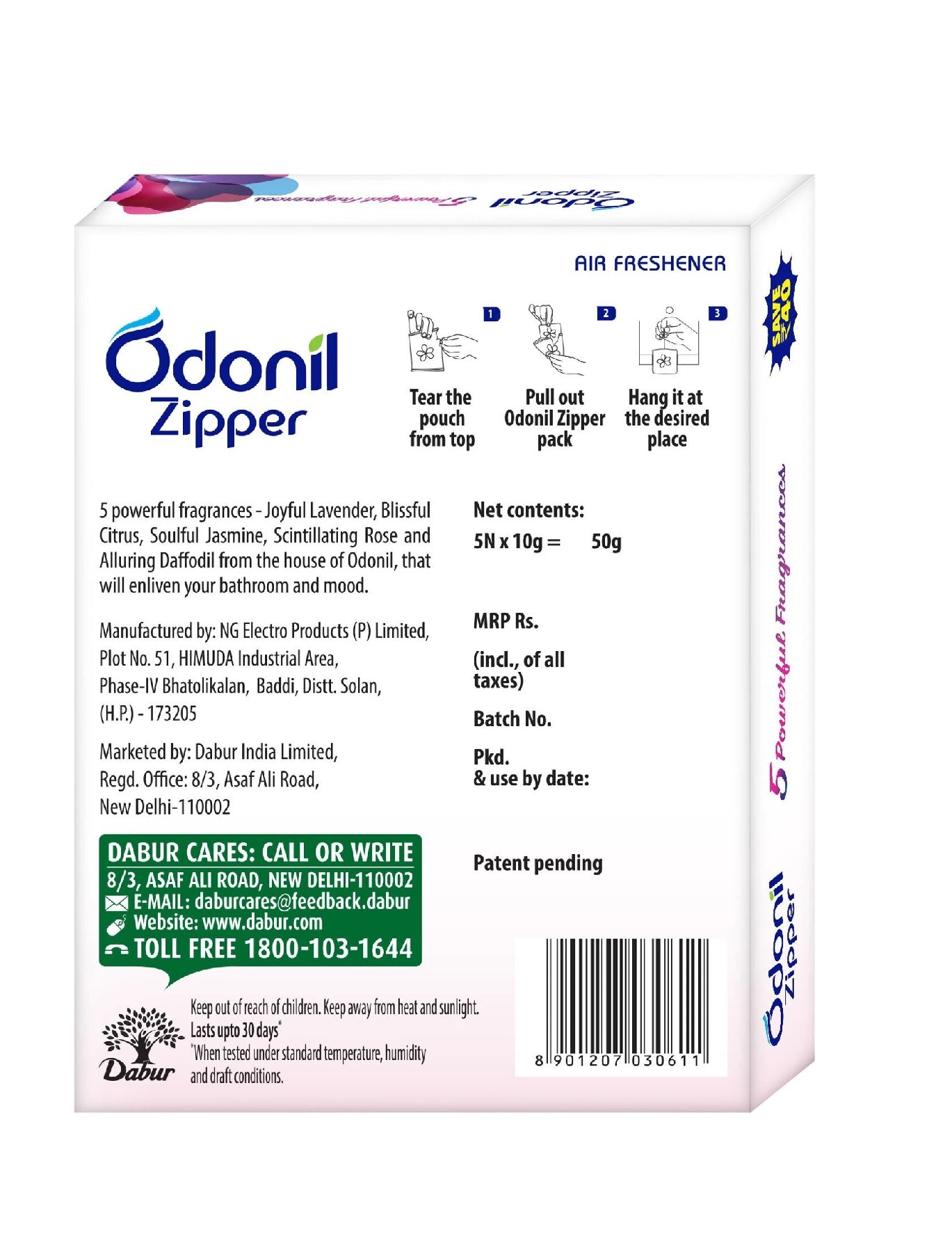 Odonil Zipper Bathroom Air Freshener Zipper Mix (10gx5)