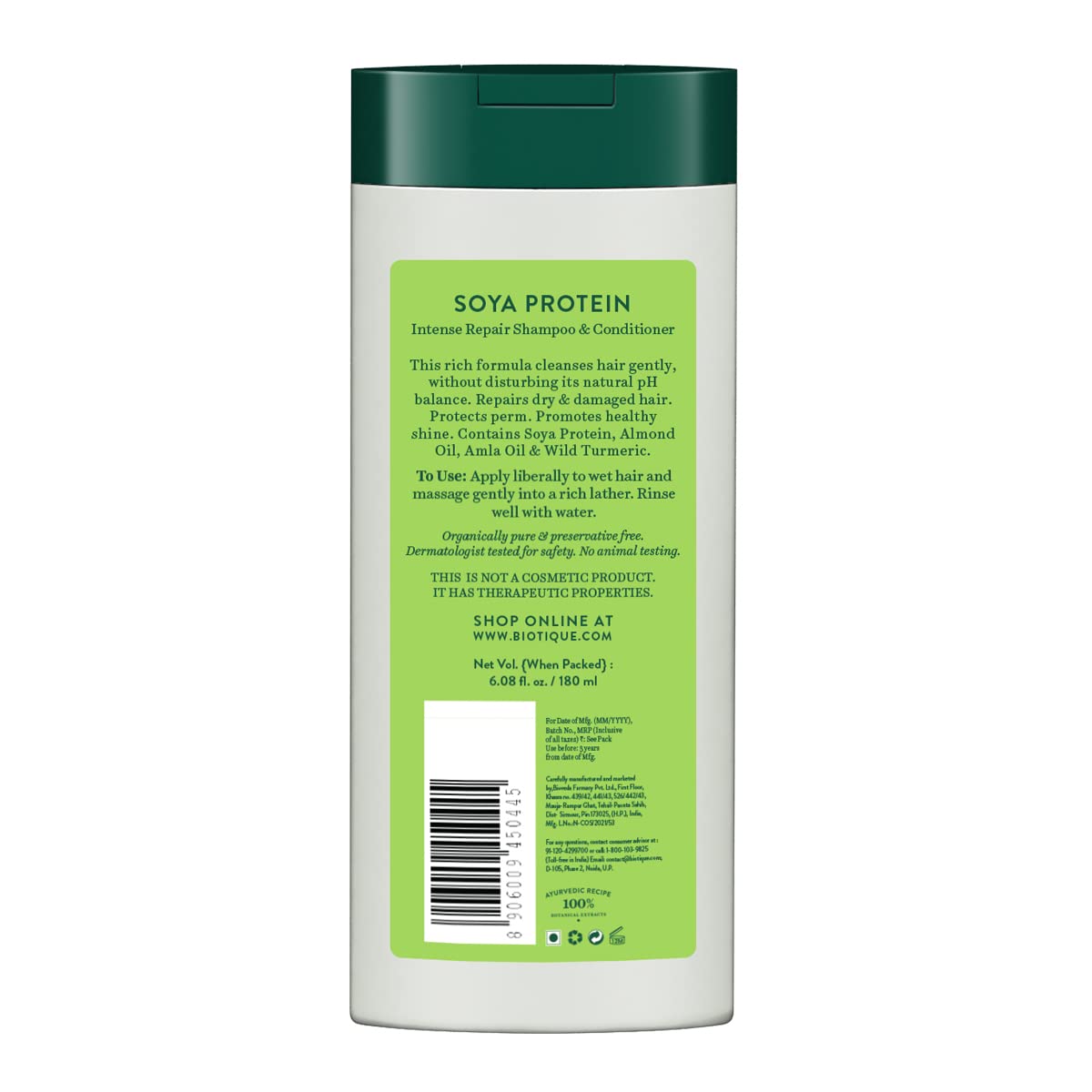 Biotique Bio Soya Protein Fresh Nourishing Shampoo | 180ml