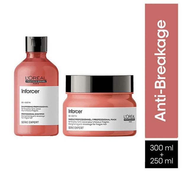 L'Oreal Professionnel Inforcer Strengthening Shampoo & Hair Mask Combo - 300ml + 250ml