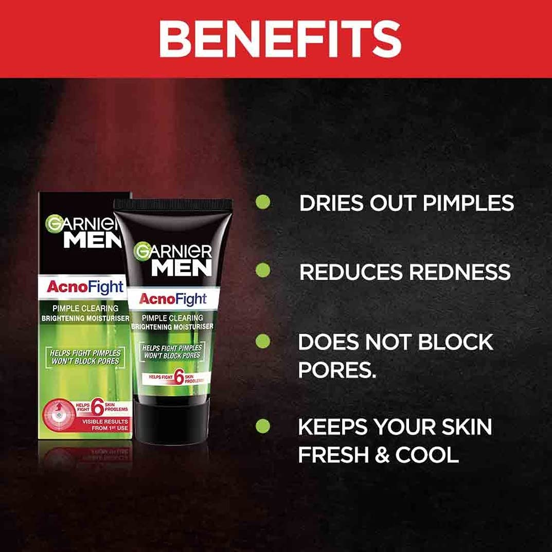 Garnier Men Acno Fight Pimple Clearing Brightening Moisturizer - 45 gm