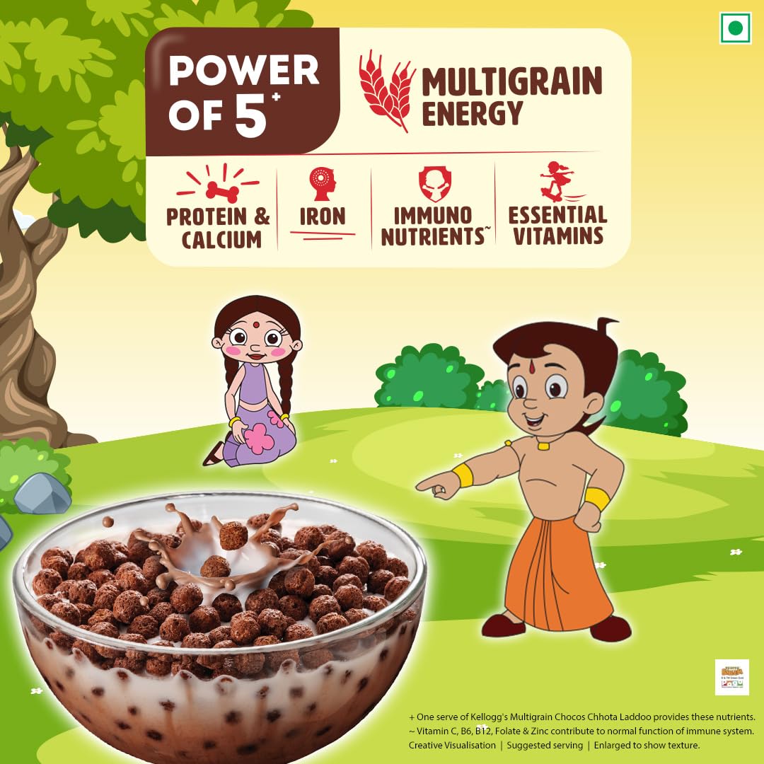 Kellogg's Multigrain Chocos Chotta Ladoo, Breakfast Cereal for Kids - 340 gm