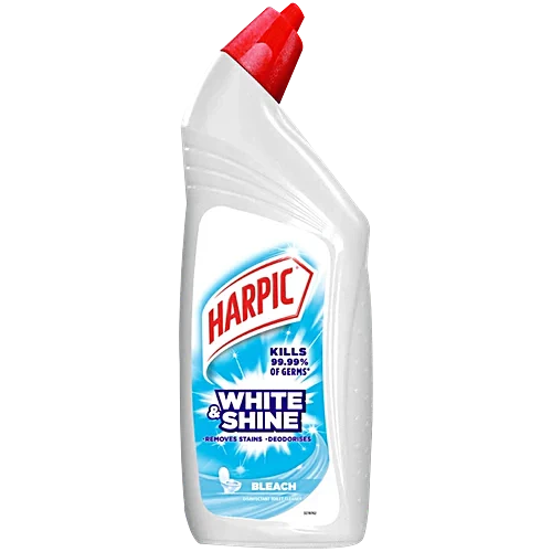 Harpic White & Shine Disinfectant Toilet Cleaner - Liquid Bleach, 1 L