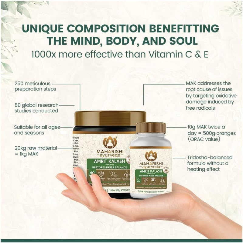 Maharishi Ayurveda Amrit Kalash | 600g Nectar + 60 Tablets