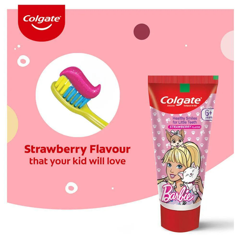 Colgate Strawberry Flavour Barbie Kids Toothpaste 80 g (6+Y)