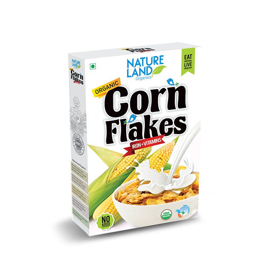 Nature Land Organics Corn Flakes - 200 gm