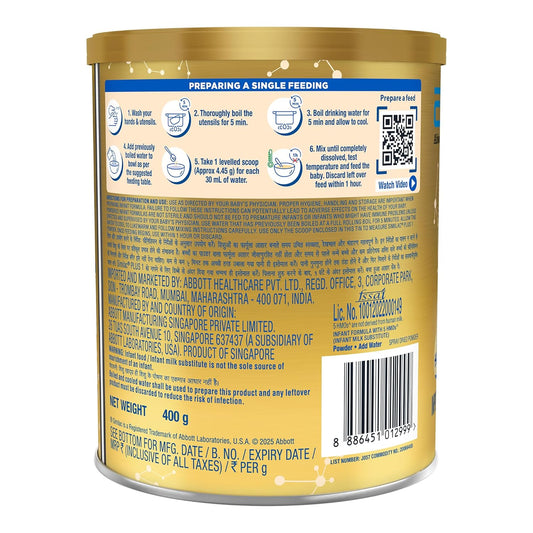 Similac Plus Stage 1 Infant Formula, Up to 6 Months, 400g Tin