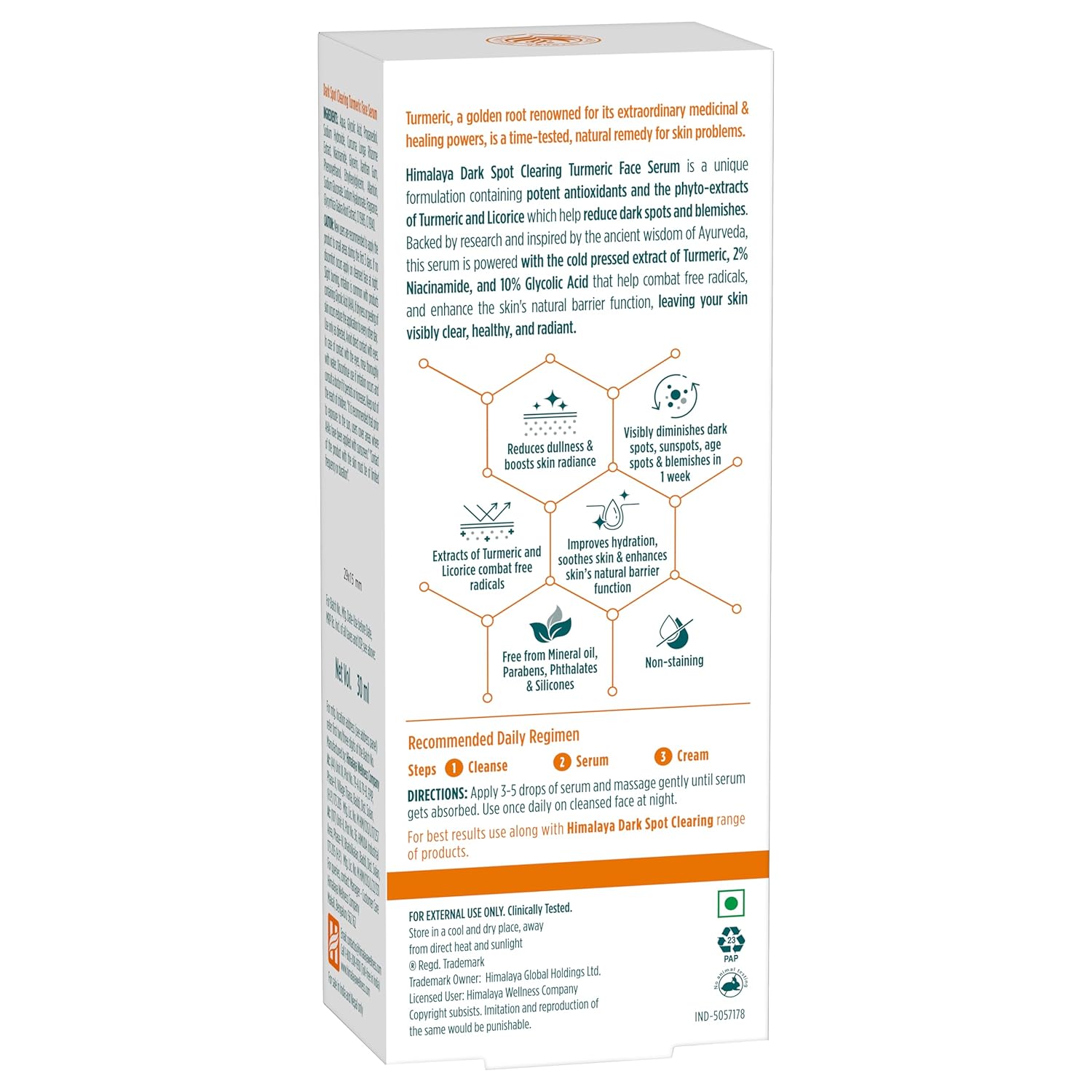 Himalaya Dark Spot Clearing Turmeric Face Serum for glowing skin