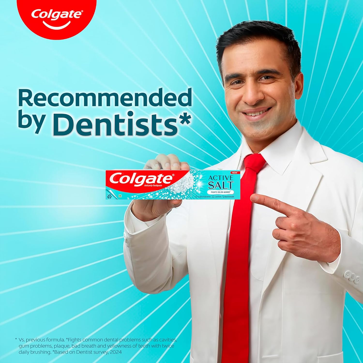 Colgate Active Salt Toothpaste, Germ Fighting Gum Care Toothpaste, 200g