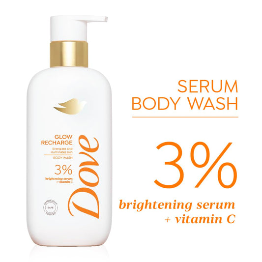 Dove Glow Recharge Exfoliating Serum Body Wash with 3% Brightening Serum + Vitamin C - 300 ml