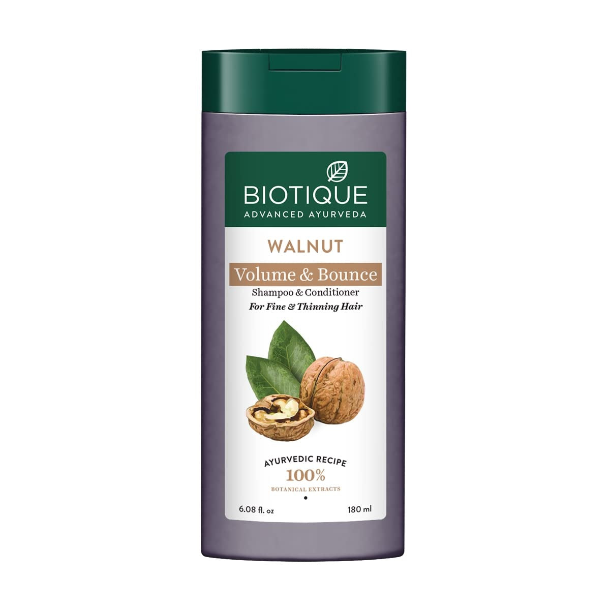 Biotique Bio Walnut Volume and Bounce Shampoo and Conditioner | For Fine and Thinning Hair|  180ml