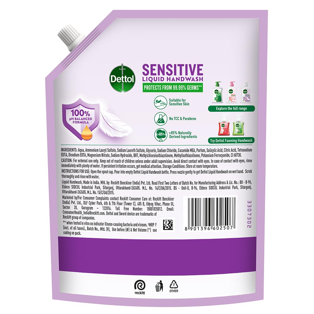 Dettol Liquid Hand wash, Sensitive, 1350ml