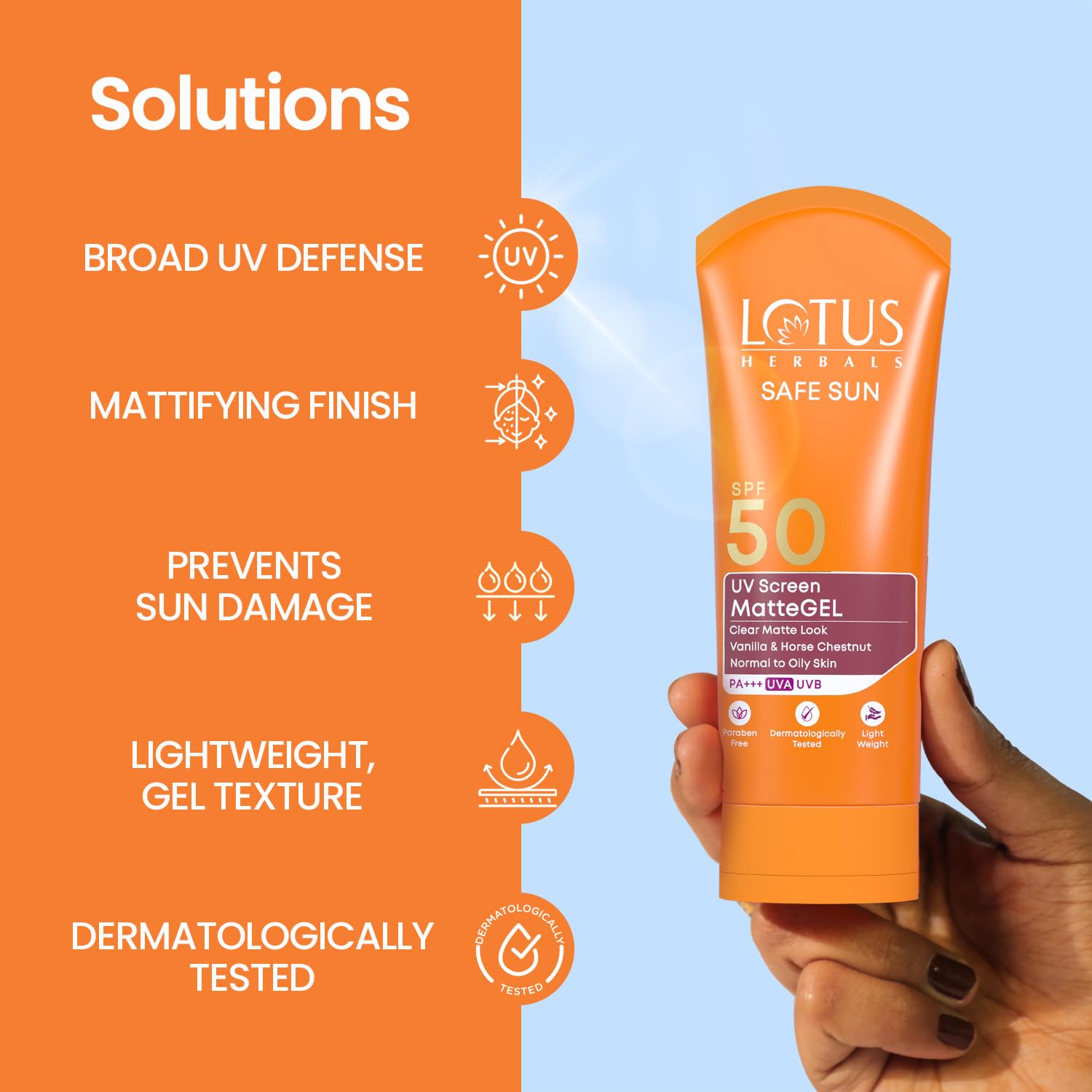Lotus Herbals Safe Sun Invisible Matte Gel Sunscreen SPF 50 PA+++ - 100 gm