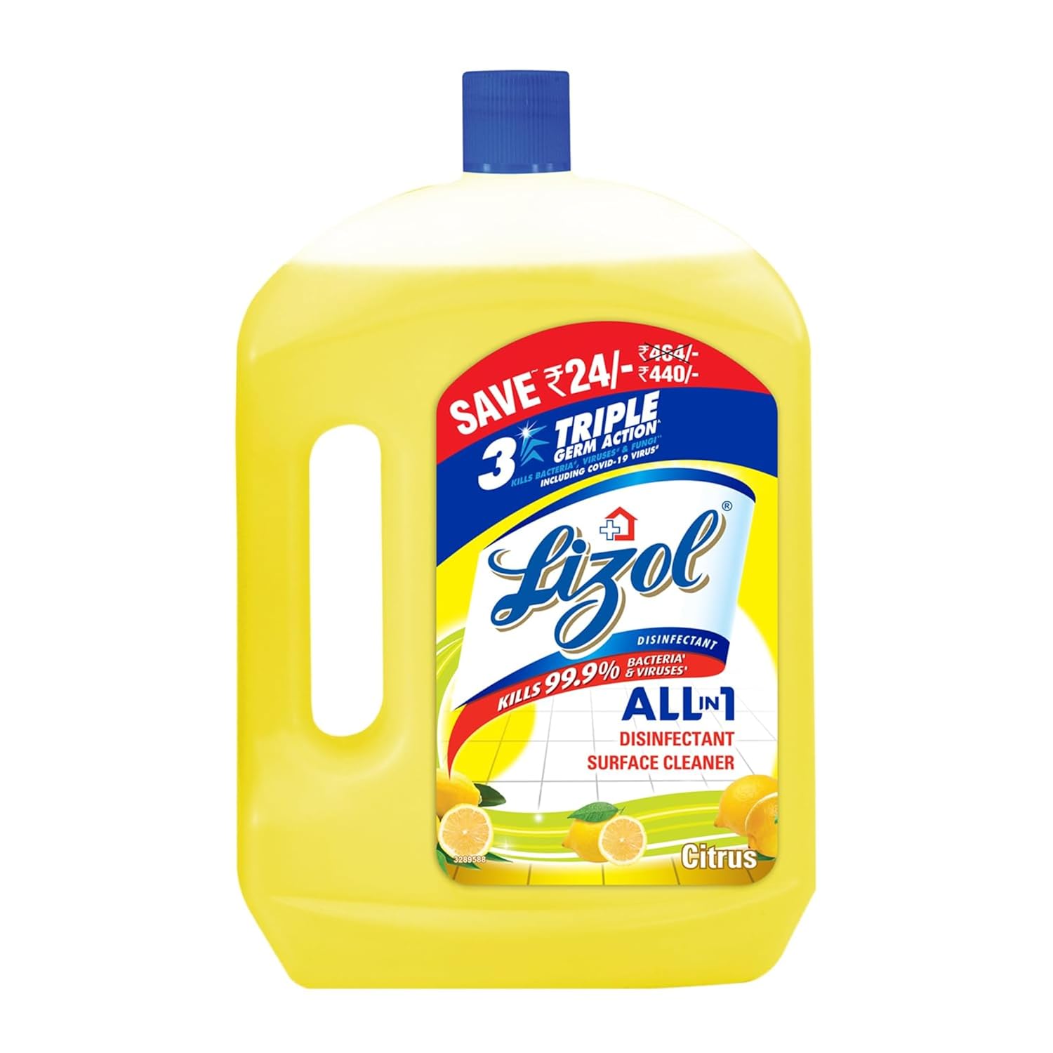 Lizol Disinfectant Surface & Floor Cleaner Liquid, Citrus - 2 Litre