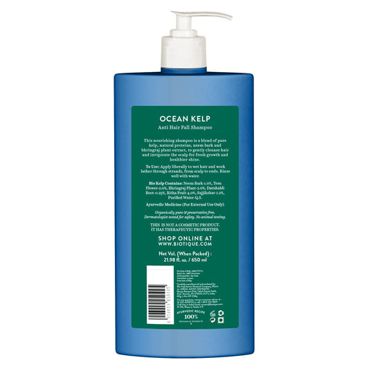 Biotique Ocean Kelp Anti Hairfall Shampoo | Intensive Hair Growth Therapy| Anti Hairfall Shampoo that Maintains Shine | 650ml