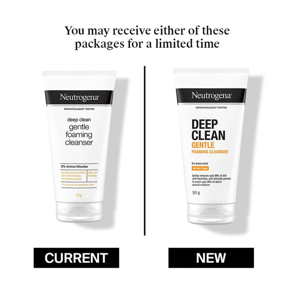 Neutrogena Deep Clean Gentle Foaming Cleanser - Moisturizing Face Wash 50gm