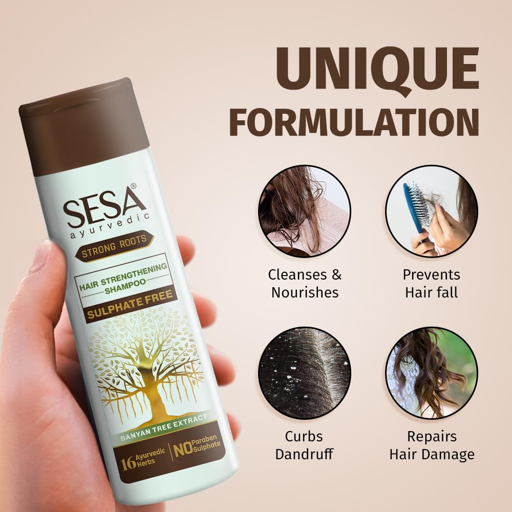 Sesa Ayurvedic Strong Roots Hair Strengthening Shampoo+Conditioner | 200ml
