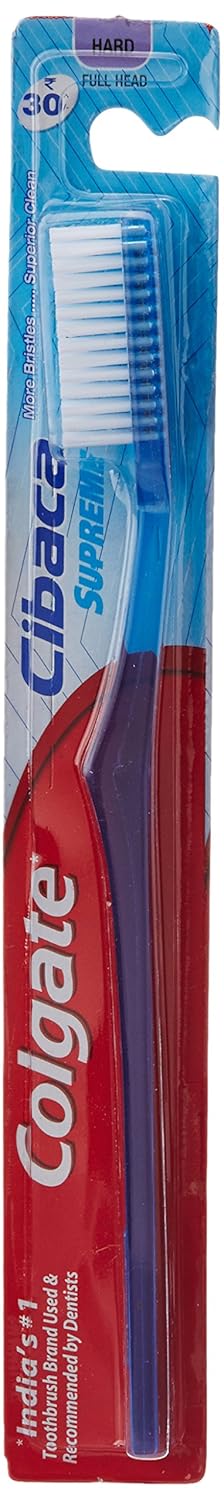 Colgate Toothbrush Cibaca Supreme Full Head Hard Bristles - Adult, 3 Pieces | Multicolour