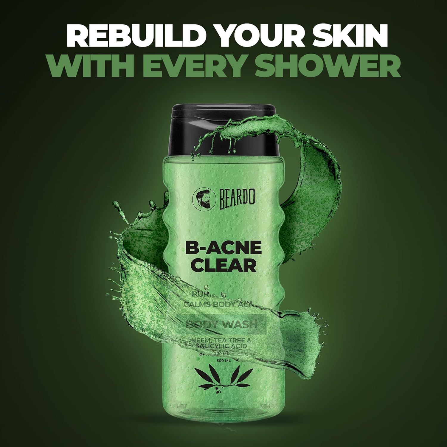 Beardo Body Acne Clear Body Wash for Men 500 ml