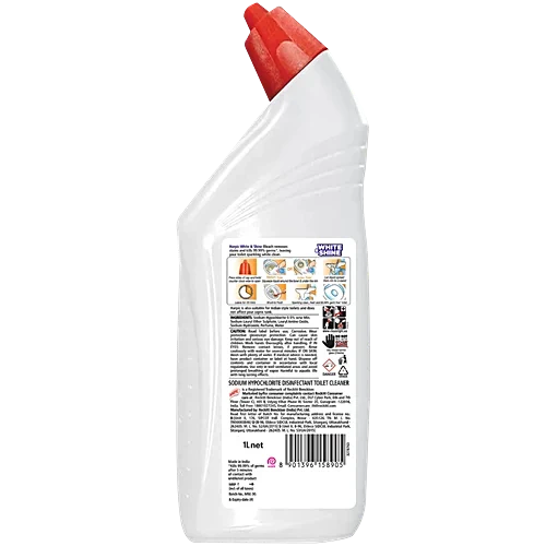 Harpic White & Shine Disinfectant Toilet Cleaner - Liquid Bleach, 1 L