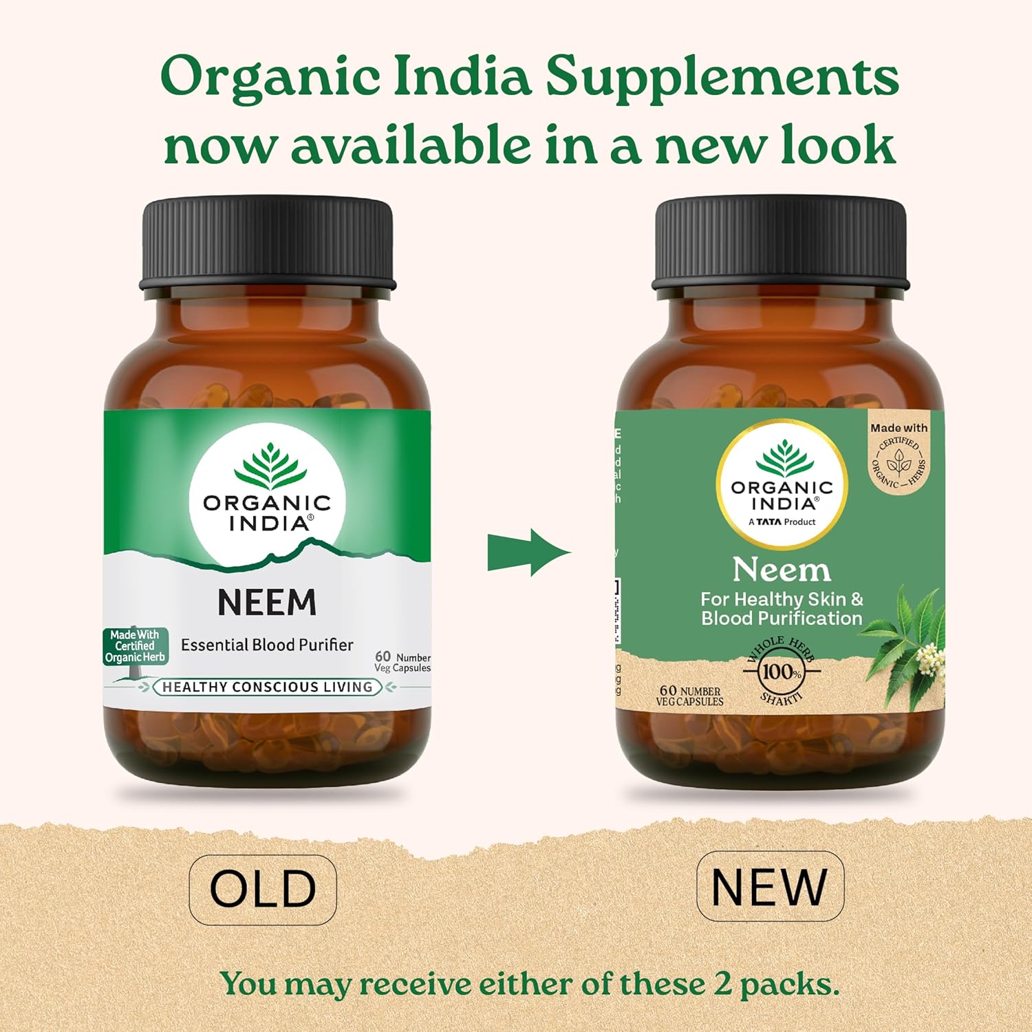 A TATA Product - Organic India Neem Blood Purifier - 60 Veg Capsules