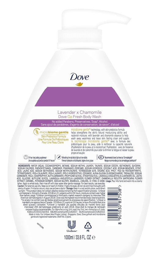 Dove Body Wash - Lavender & Chamomile Go Fresh - 1000 ml - Pack of 1