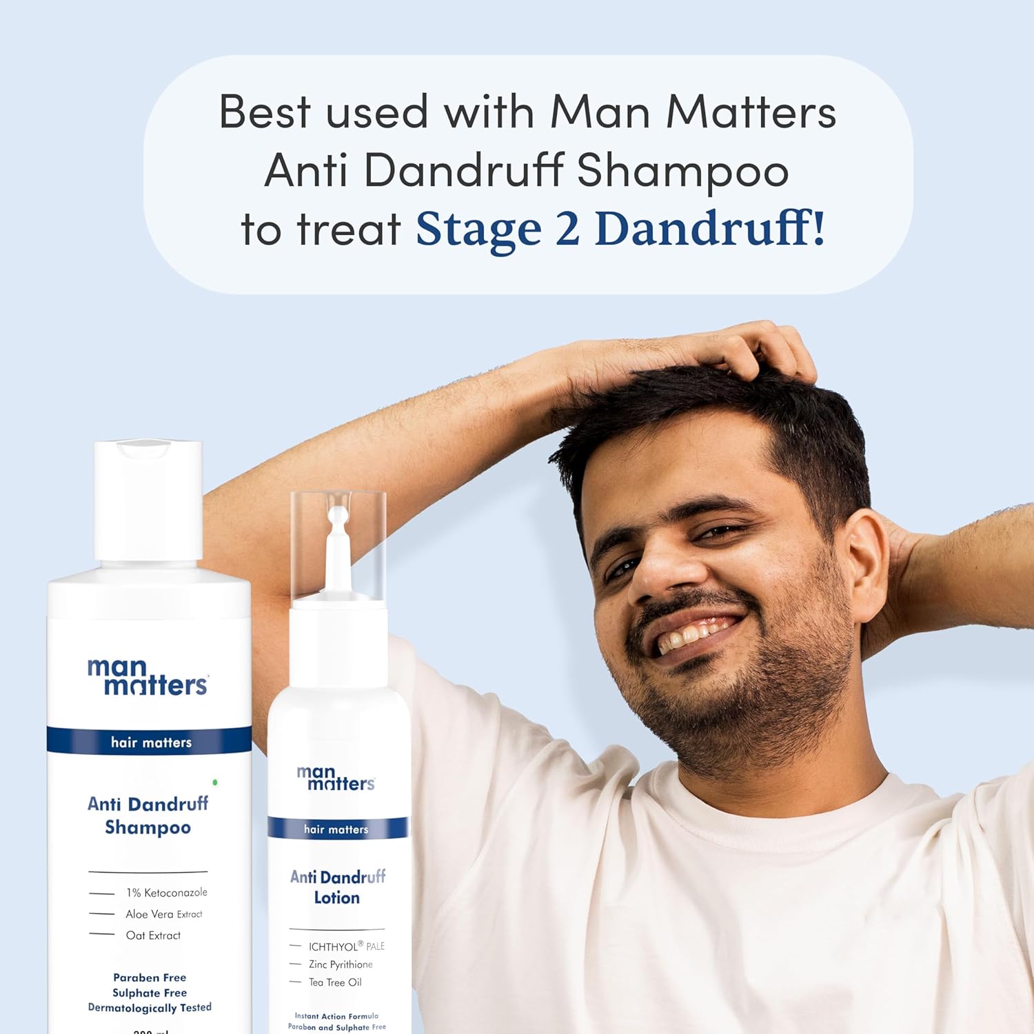 Man Matters Dandruff Removal Lotion With Tea Tree Oil & Zinc - 60 ml