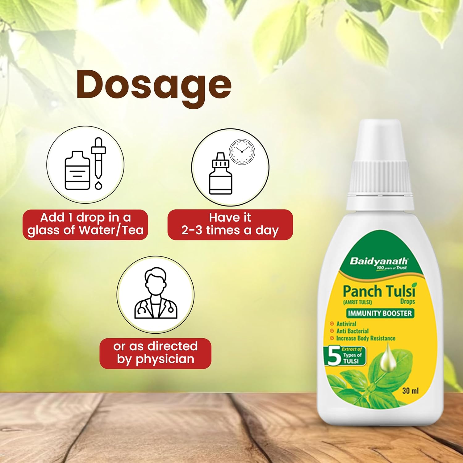 Panch Tulsi Drops Immunity Booster 30ml Baidyanath