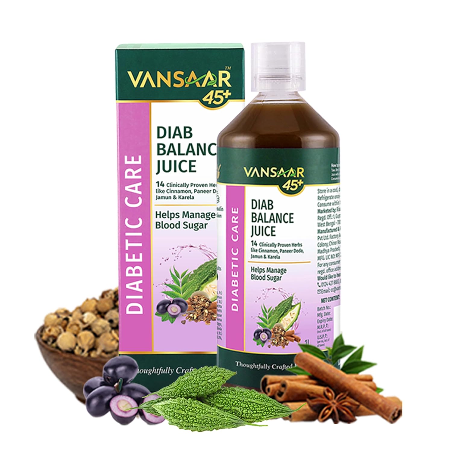 Vansaar 45+ Diab Balance Juice, 1L