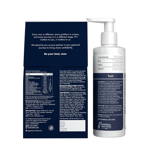 Man Matters Biotin Hair Gummies & Anti Hair Fall Shampoo Combo - combo