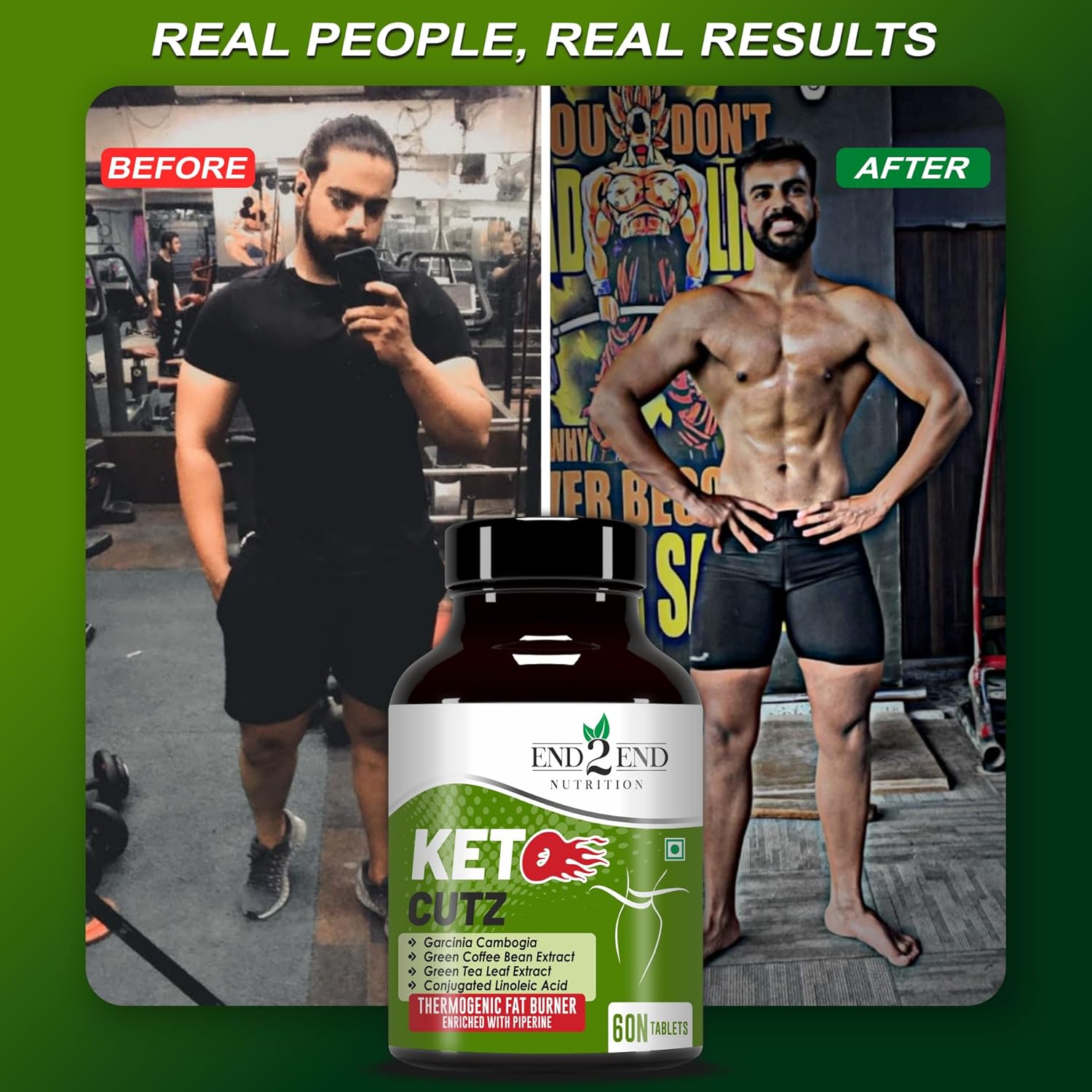 End2End Nutrition Keto Cutz Fat Burner For Weight Loss Tablets - 60 tabs