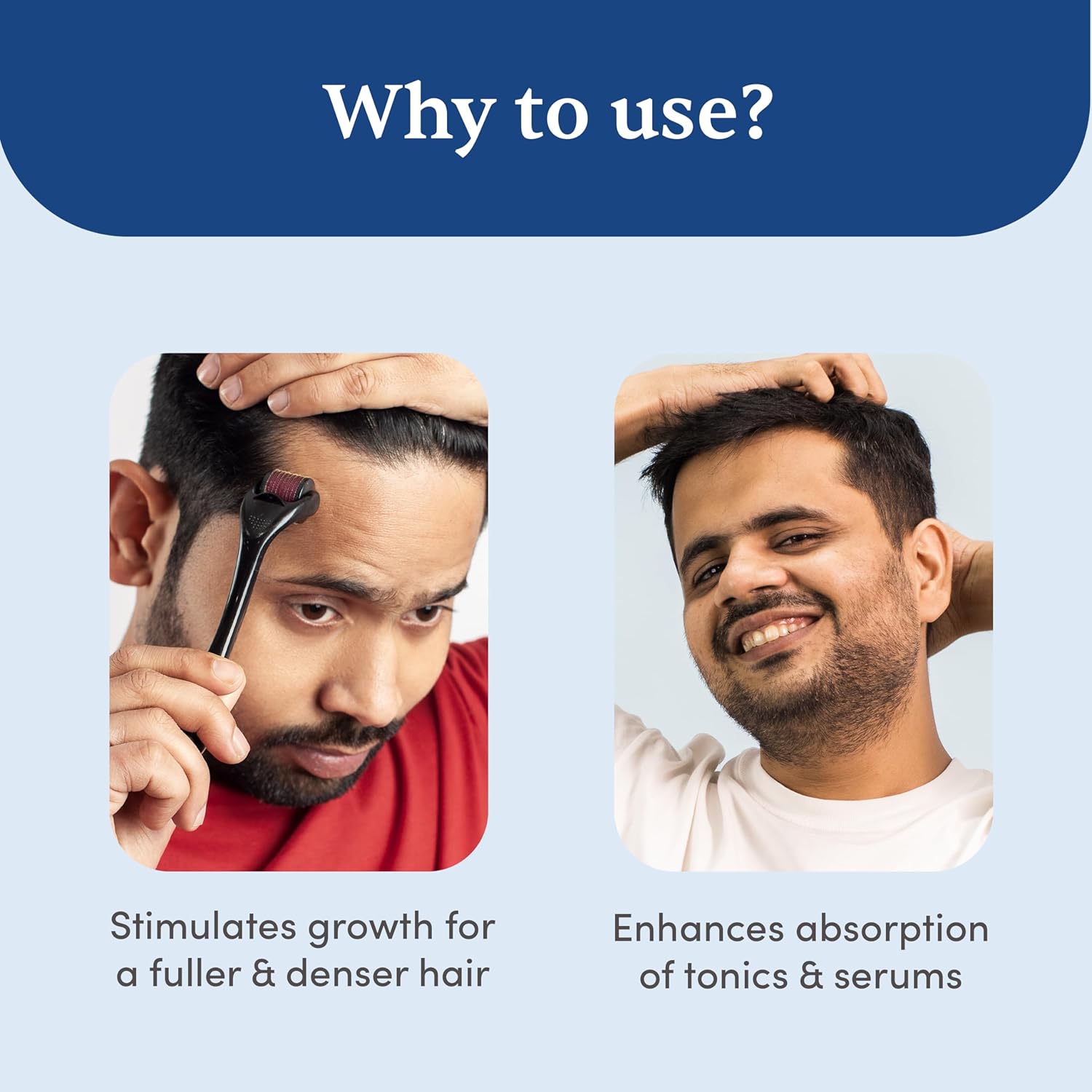 Man Matters Derma Roller 1.00 mm With 540 Titanium Alloy Needles - Promotes Beard Growth & Reduces Acne Scars - 1.00 mm