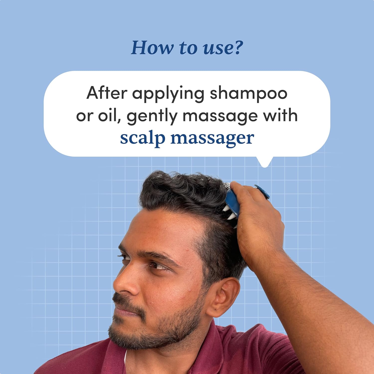 Man Matters Hair Scalp Massager Shampoo Brush - Soft Silicone Bristles for Deep Scalp Cleaning