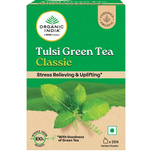 A TATA Product - Organic India Tulsi Green Tea Classic - 25 Tea Bags