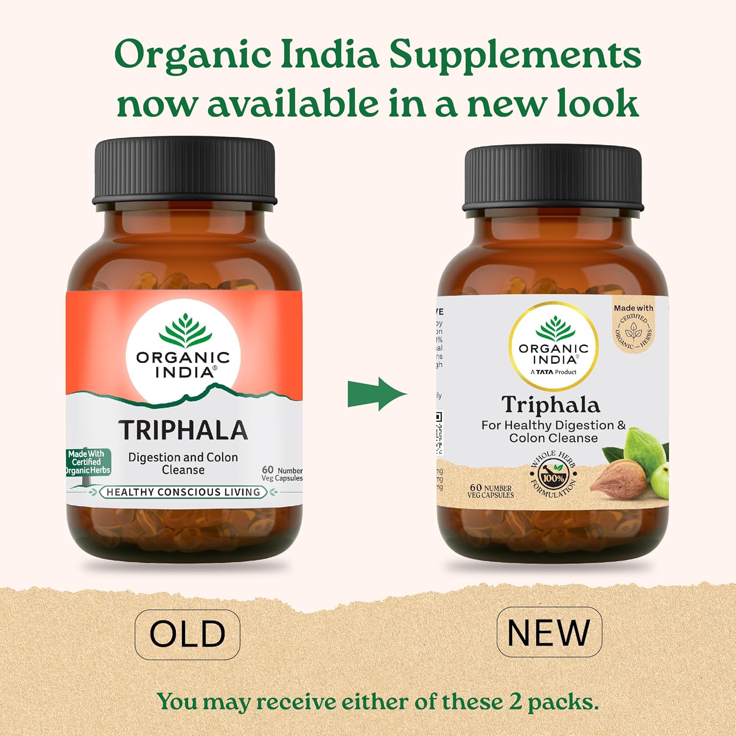 A TATA Product - Organic India Triphala Capsules, 60 Capsules