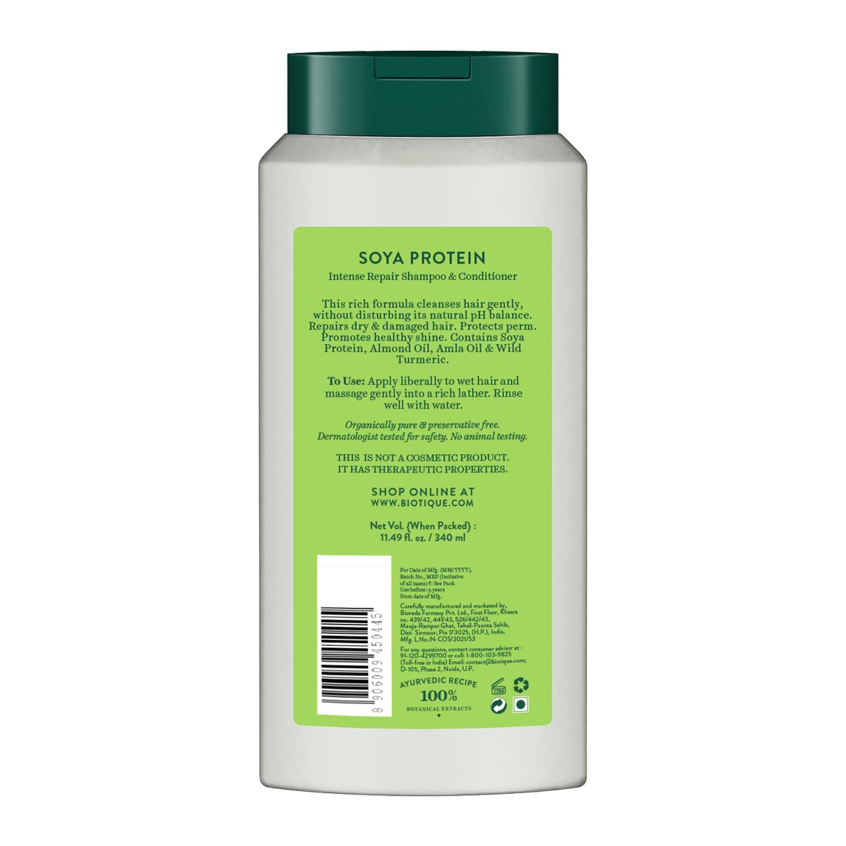 Biotique Advanced Ayurveda Bio Soya Protein Fresh Nourishing Shampoo - 340ml