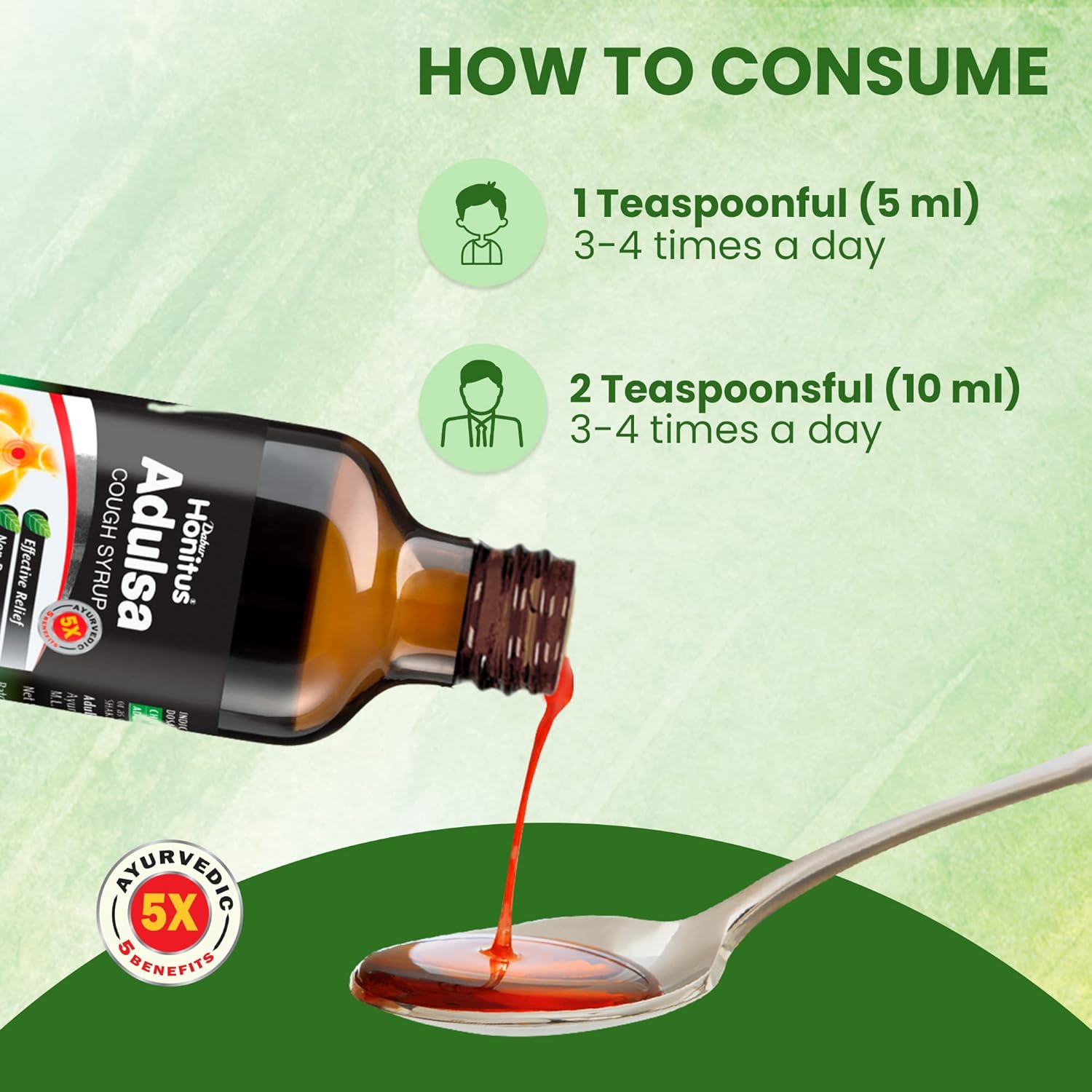 Dabur Honitus Adulsa Cough Syrup - 100 ml