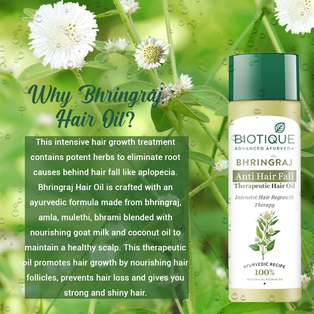 Biotique Bio Bhringraj Therapeutic Hair Oil for Falling Hair | 120ml