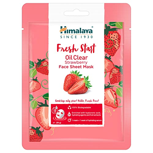Himalaya Fresh Start Oil Clear Strawberry Face Sheet Mask - 30 gm pack of 2