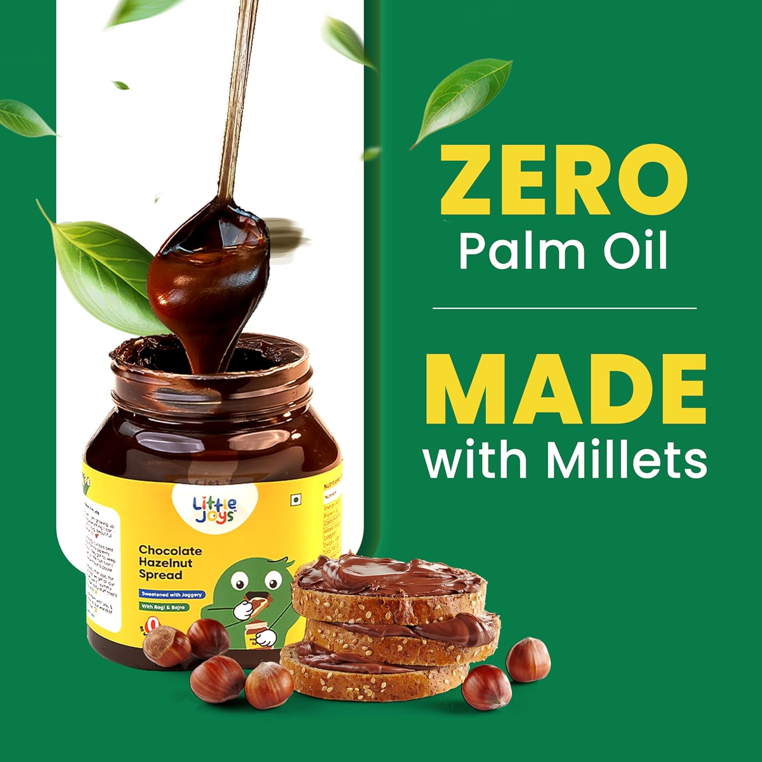 Little Joys Chocolate Spread for Kids With Hazelnut, Cocoa, Ragi & Bajra - 300 gm - Hazelnut Chocolate