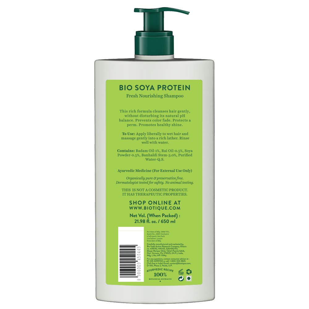 Biotique Advanced Ayurveda Bio Soya Protein Fresh Nourishing Shampoo - 650ml