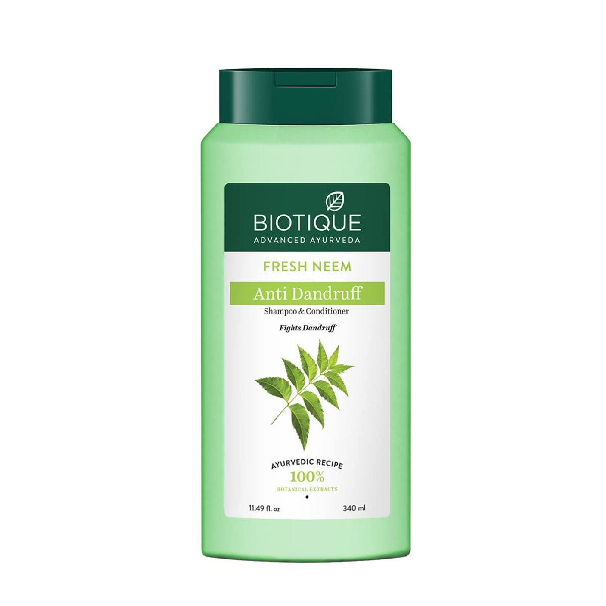 Biotique Fresh Neem Anti Dandruff Shampoo and Conditioner | Controls Dandruff | Eliminates Dryness, Flaking, and Itching | 340 ml