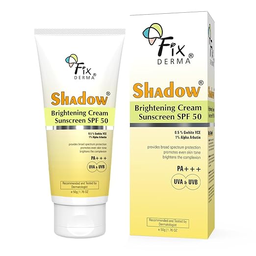 Fixderma Shadow Brightening Cream Sunscreen SPF50 PA+++ UVA/UVB - 50 gm