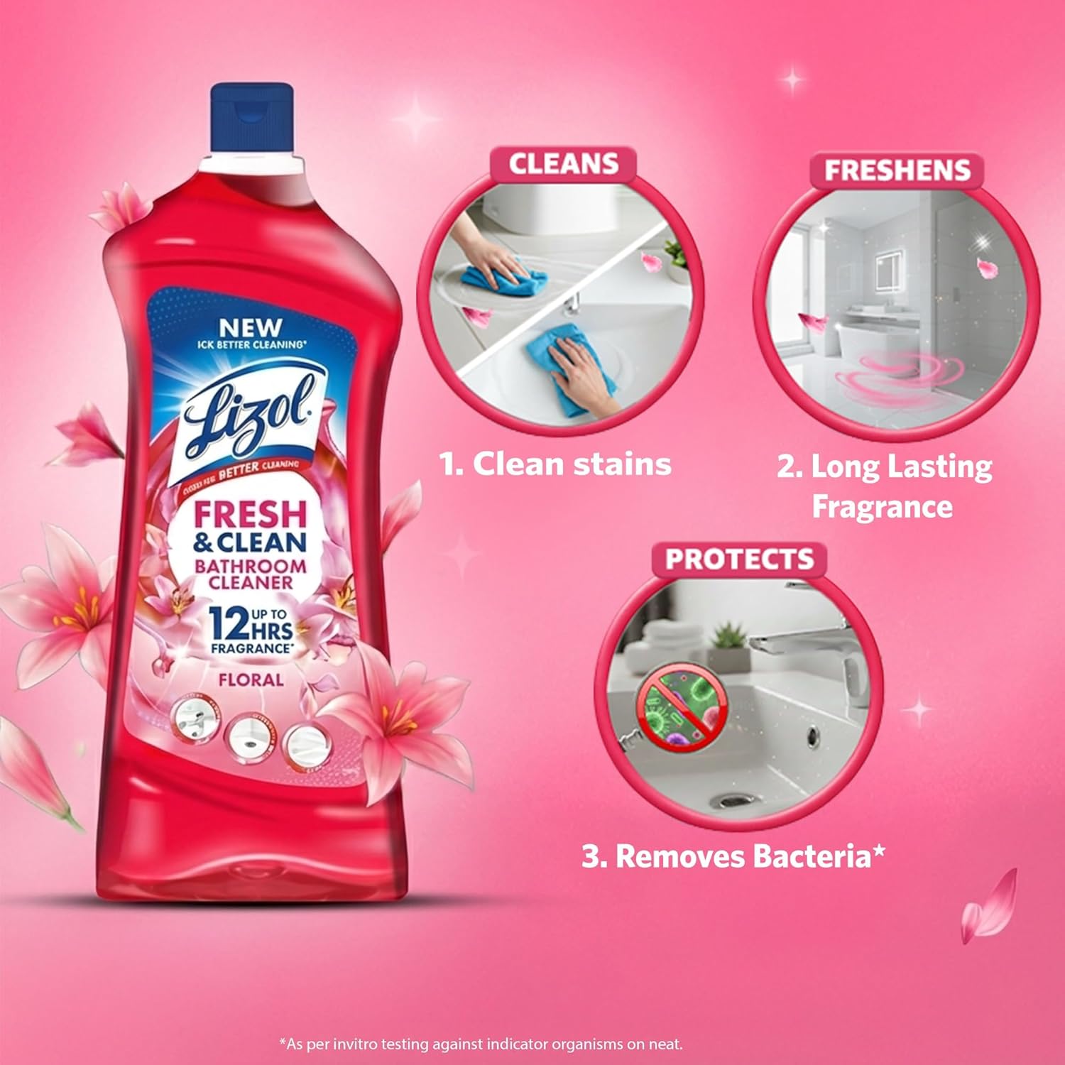 Lizol Fresh & Clean Bathroom Cleaner | Floral | 1L