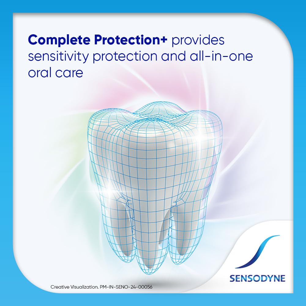 Sensodyne Toothpaste Complete Protection+ | All-in-One Daily Sensitivity Protection Tooth Paste Combo Pack - 140gm (70gm x 2) | Dentist Recommended