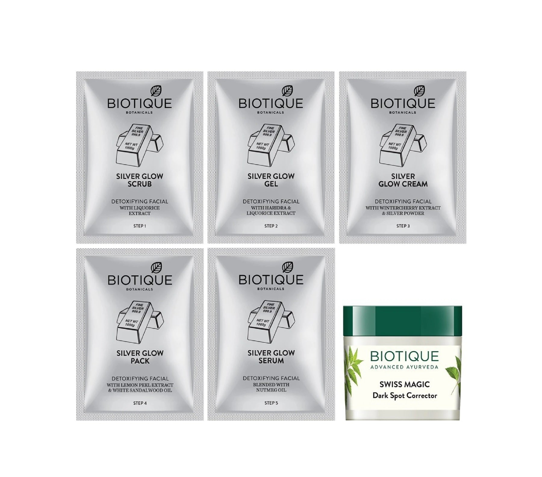 Biotique Silver Complete 6 Step Facial Kit - 65 gm
