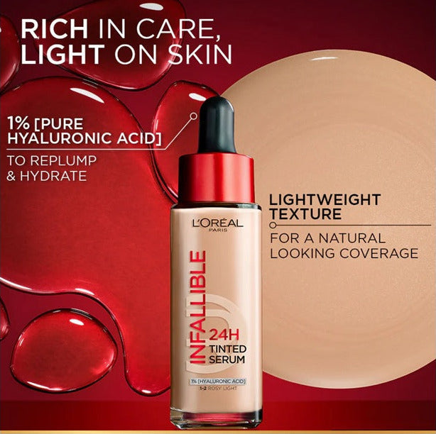 LOreal Paris Infallible 24H Tinted Serum Foundation  Light  30 ml