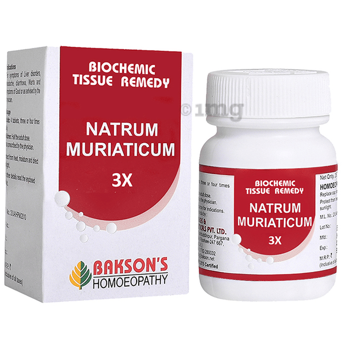 Bakson's Homeopathy Natrum Muriaticum Biochemic Tablets - 3X - 25 gm