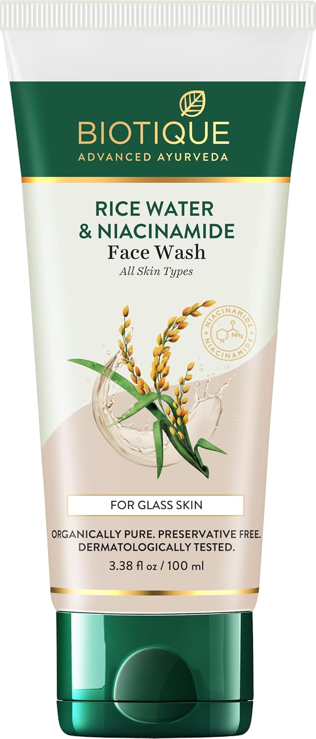 Biotique Advanced Ayurveda Rice Water & Niacinamide Gel Face Wash - 100 ml